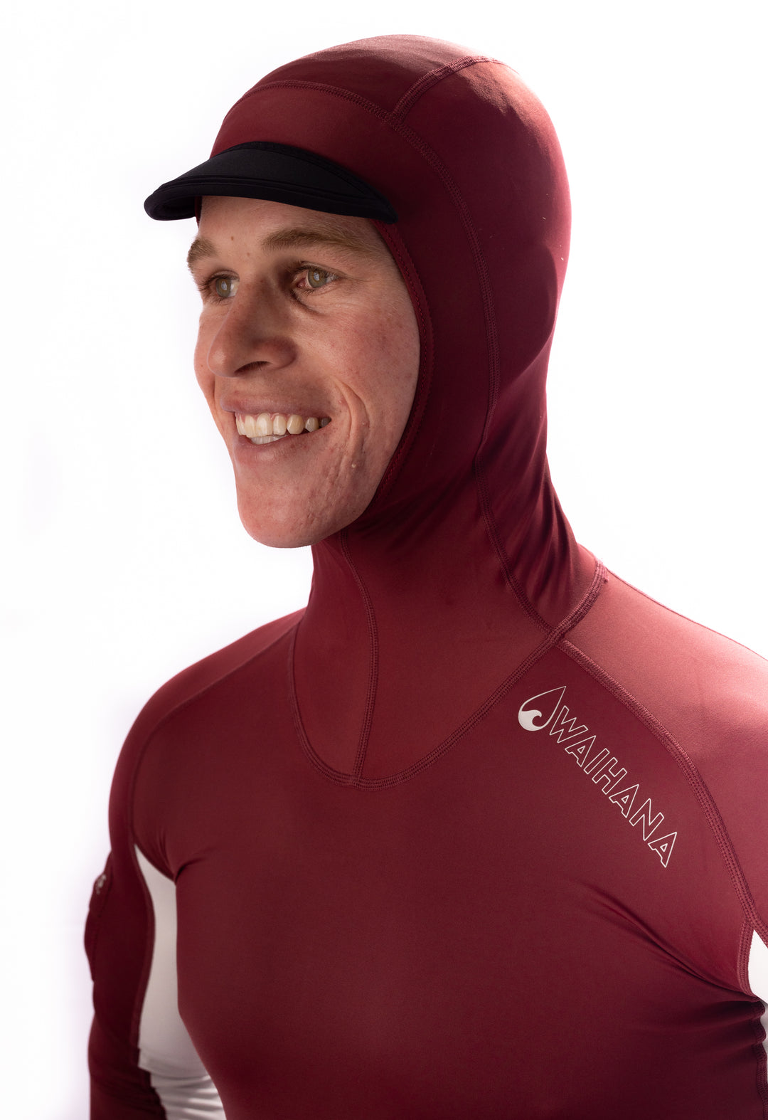 Maroon Carvico Hooded Surf Rash Guard