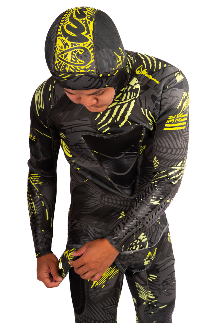 Men’s Lime Fishbone Spearfishing 3.5mm Wetsuit